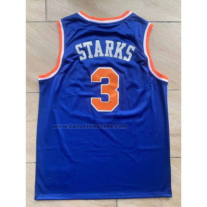 Maglia New York Knicks John Starks #3 Mitchell & Ness Hardwood Classics Blu
